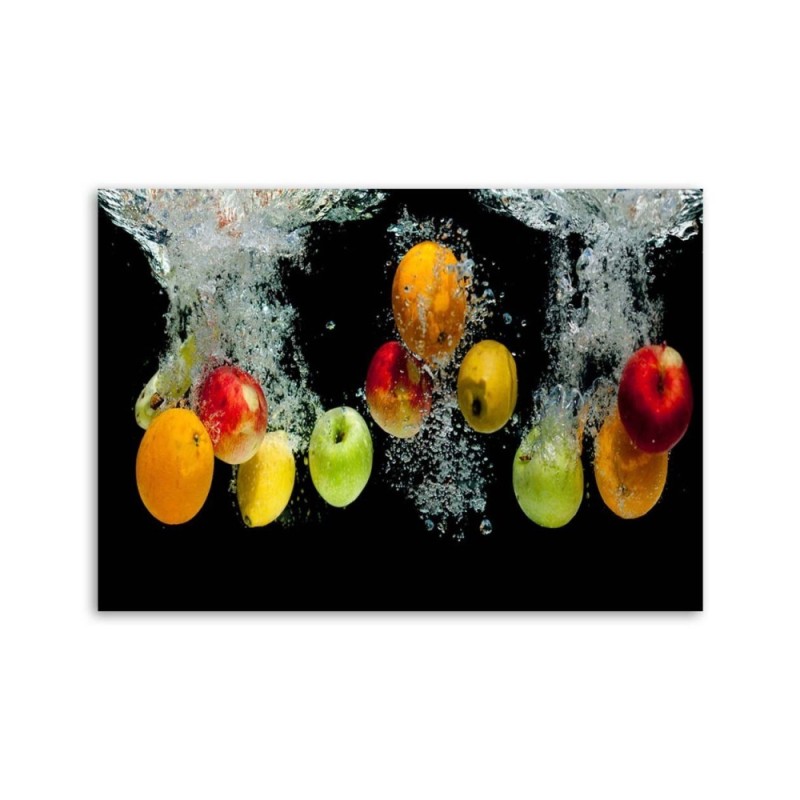 Leinwandbild - Frisches Obst im Wasser | Feeby