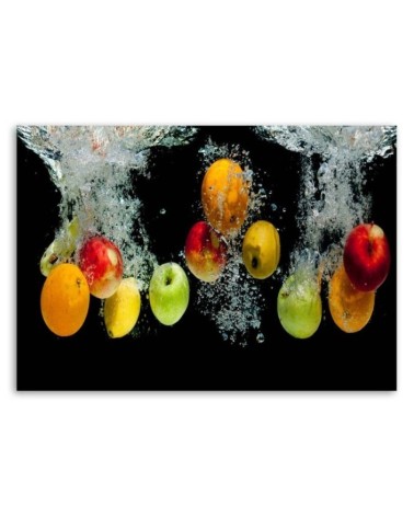 Leinwandbild - Frisches Obst im Wasser | Feeby