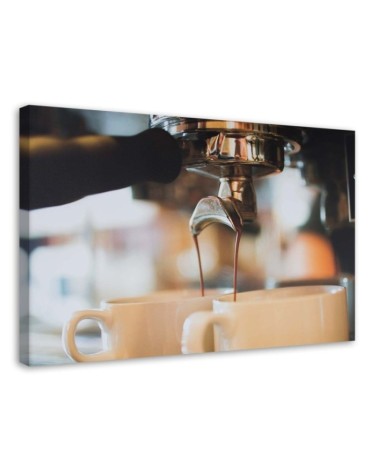Pictures on Canvas for the kitchen - Fresh coffee from the coffee machine | FEEBY