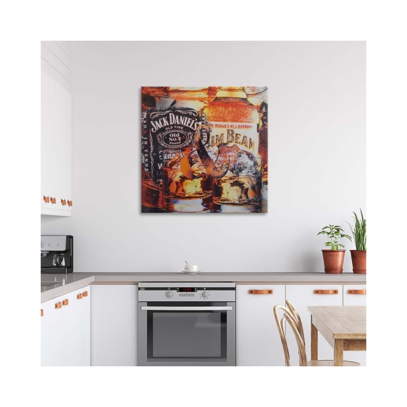 Modernes Wandbild - Zwei Whisky-Getränke | Feeby