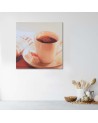 Stylish Canvas paintings for the kitchen - Coffee in a white cup | FEEBY