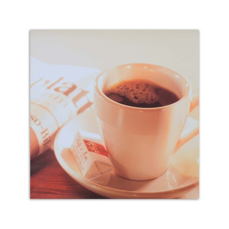 Leinwanddruck - Kaffee in einer weißen Tasse | Feeby