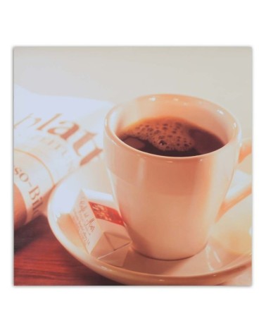 Leinwanddruck - Kaffee in einer weißen Tasse | Feeby