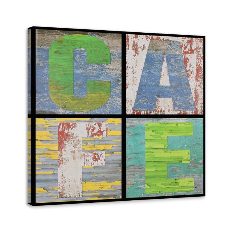 Bild auf Leinwand - Collage mit dem Wort Cafe | Feeby