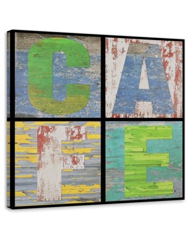 Bild auf Leinwand - Collage mit dem Wort Cafe | Feeby