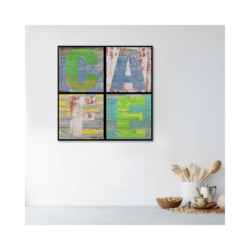 Bild auf Leinwand - Collage mit dem Wort Cafe | Feeby