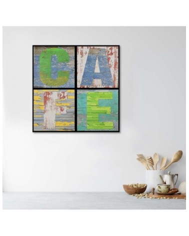 Bild auf Leinwand - Collage mit dem Wort Cafe | Feeby