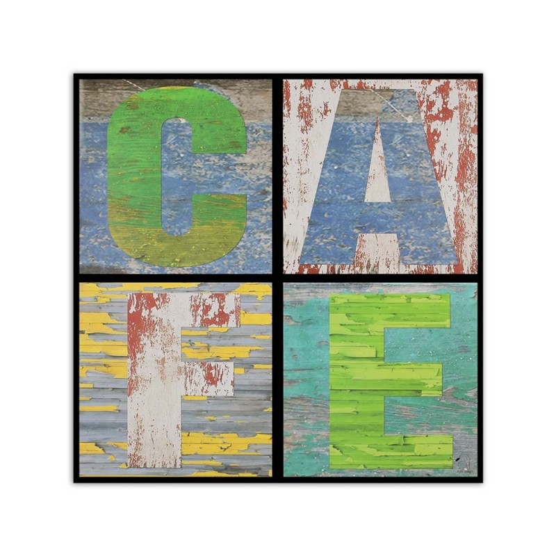 Bild auf Leinwand - Collage mit dem Wort Cafe | Feeby
