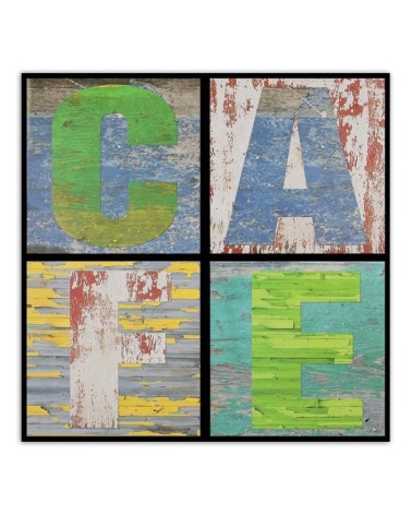 Bild auf Leinwand - Collage mit dem Wort Cafe | Feeby