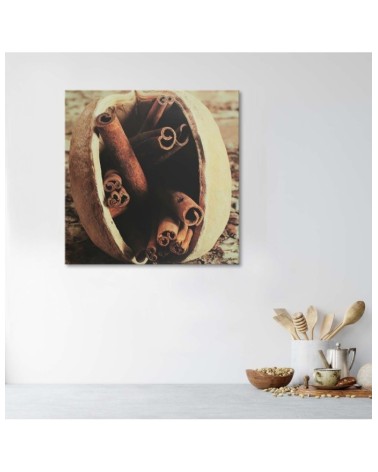Bild auf Leinwand - Vanillestangen in einer Nuss | Feeby