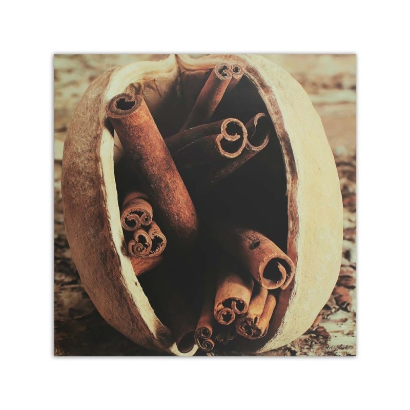 Bild auf Leinwand - Vanillestangen in einer Nuss | Feeby