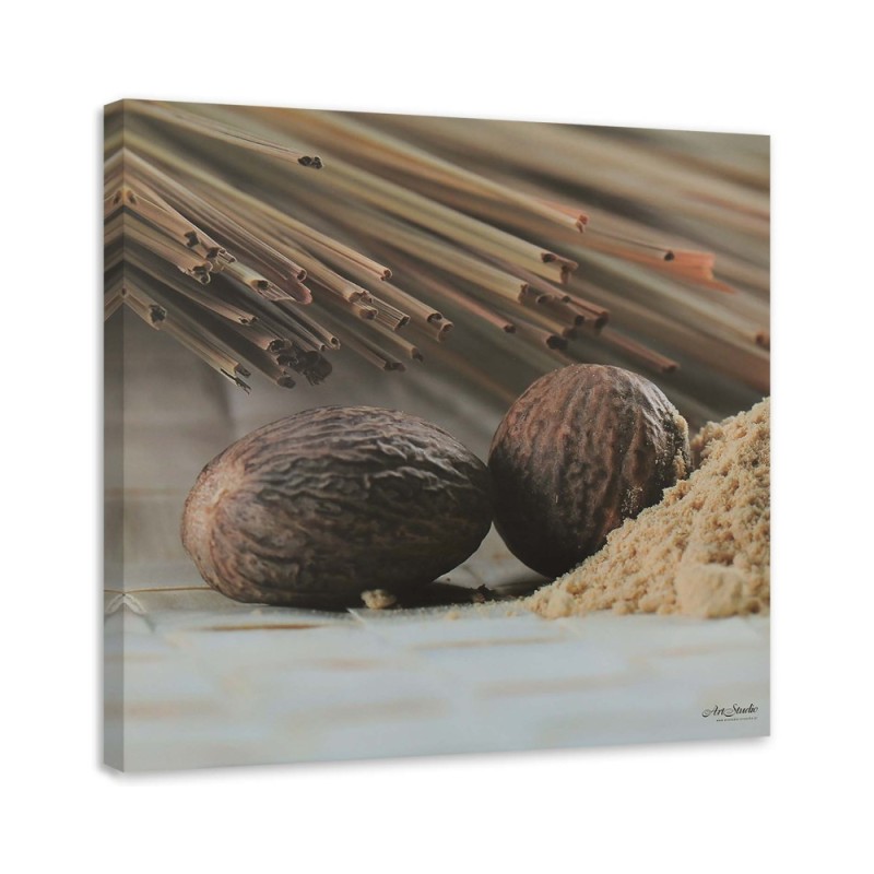 Wandbild für Wohnzimmer - Zwei braune Samen | Feeby