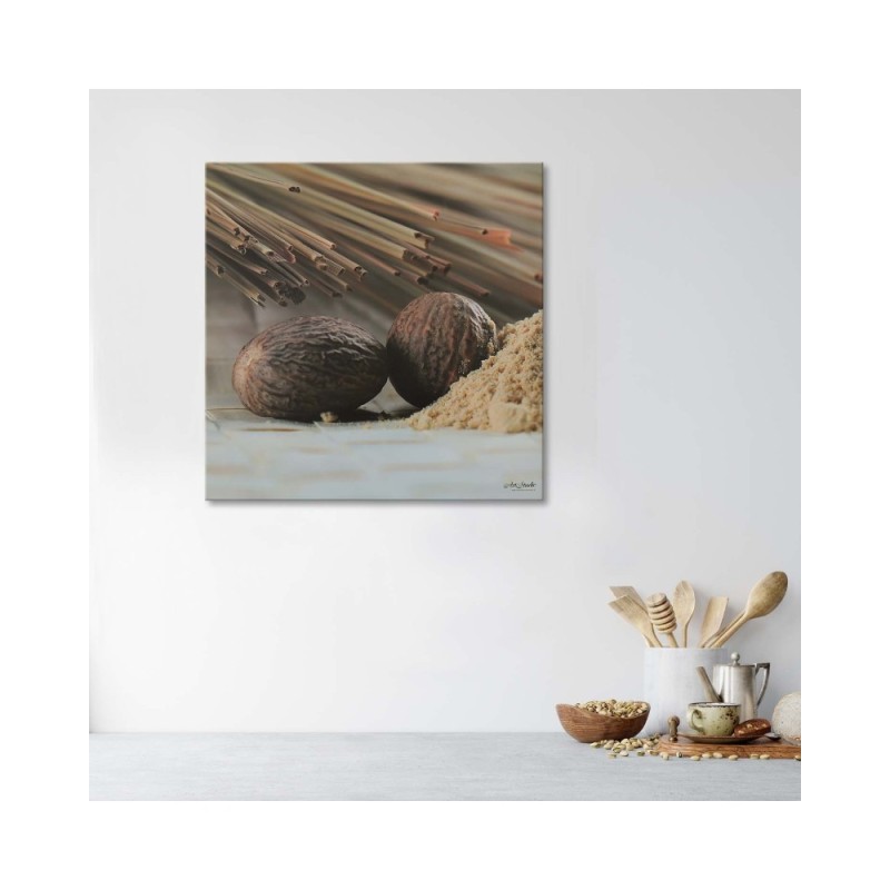 Wandbild für Wohnzimmer - Zwei braune Samen | Feeby