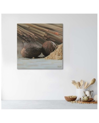 Wandbild für Wohnzimmer - Zwei braune Samen | Feeby