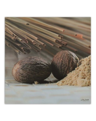 Wandbild für Wohnzimmer - Zwei braune Samen | Feeby