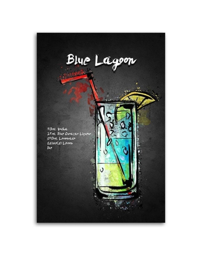 Obraz do baru lub pubu - Koktajl blue lagoon Gab Fernando | FEEBY