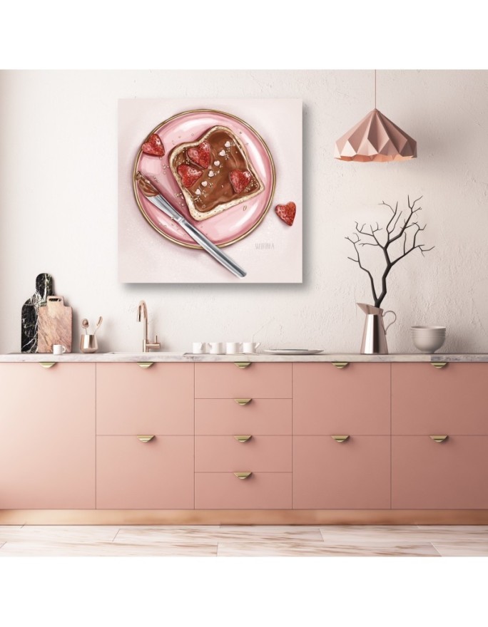 Obraz do kuchni - Kanapka z nutellą i truskawkami Svetrinka.art | FEEBY