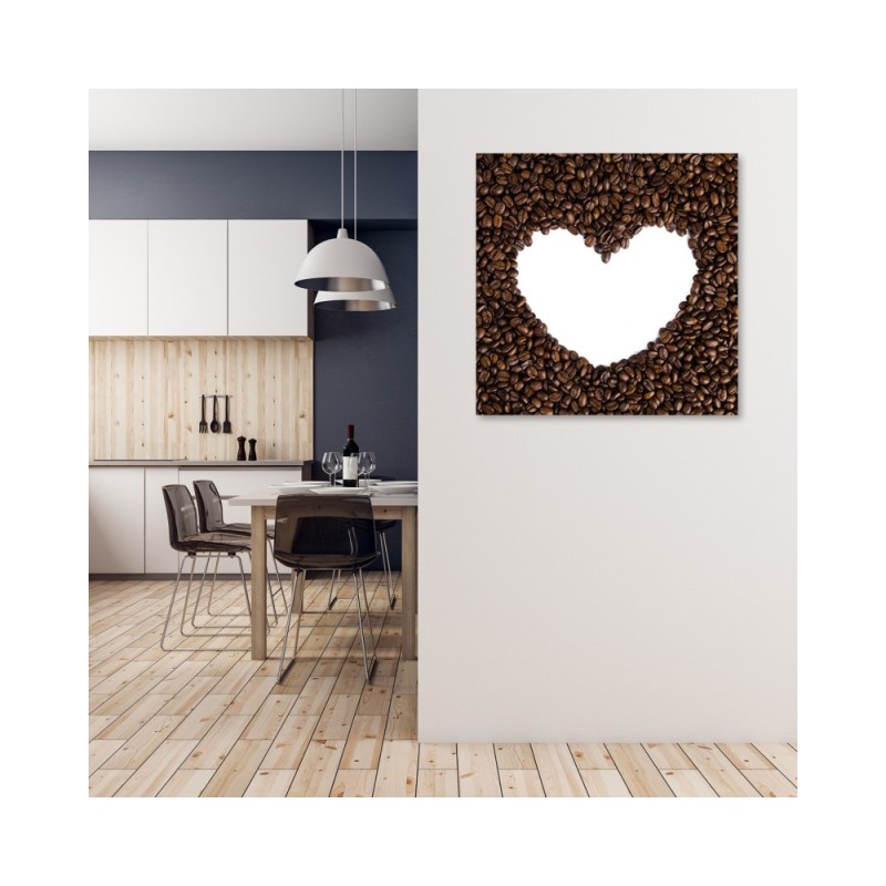 Leinwanddruck - Kaffee Herz | Feeby