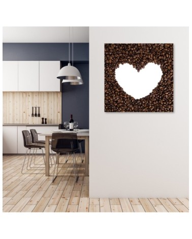 Leinwanddruck - Kaffee Herz | Feeby