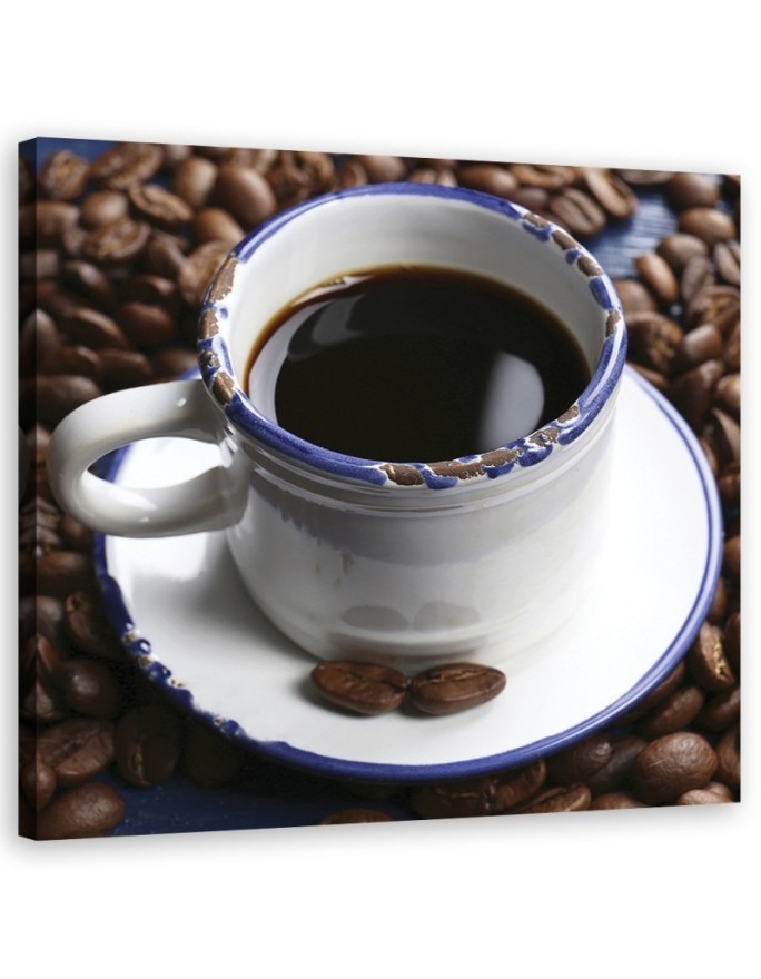 Leinwandbild modern - Schwarze Kaffeetasse | Feeby