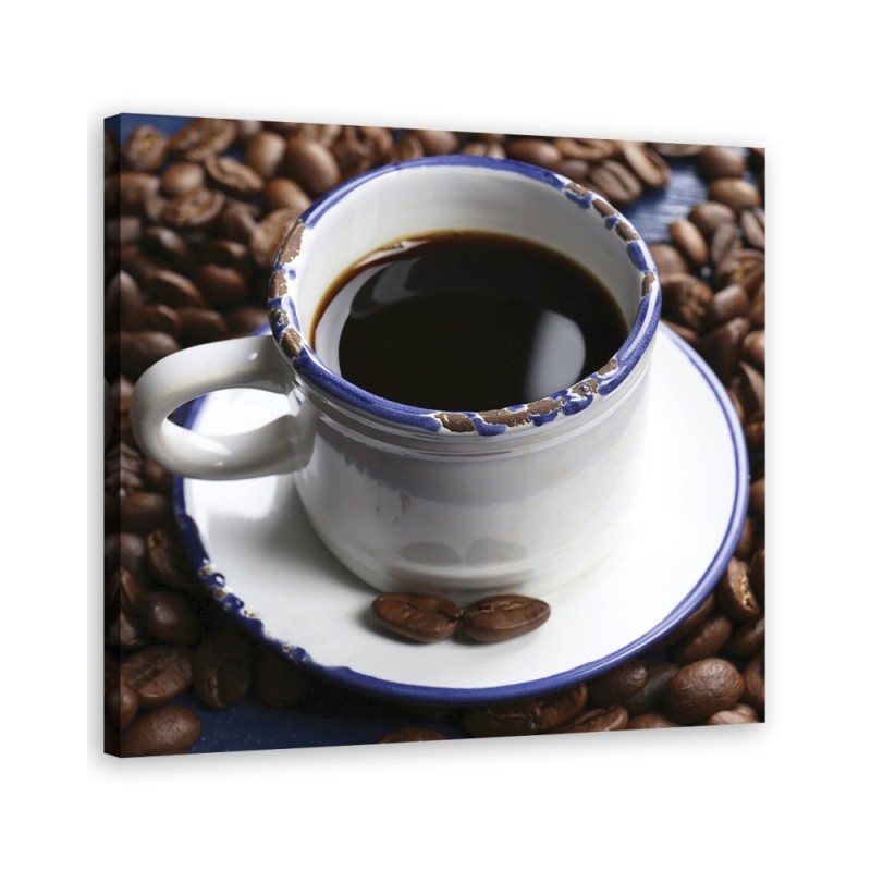 Leinwandbild modern - Schwarze Kaffeetasse | Feeby