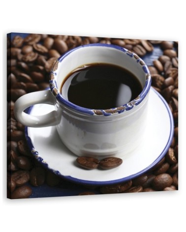 Decorative Canvas prints for the kitchen - Black coffee cup | FEEBY