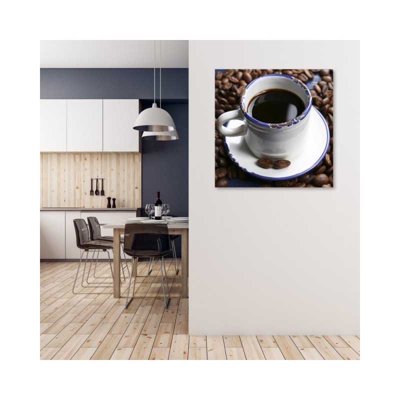 Leinwandbild modern - Schwarze Kaffeetasse | Feeby