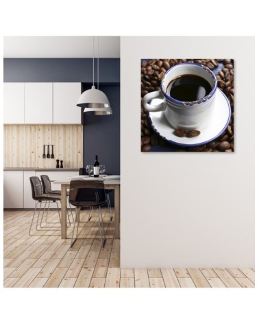 Leinwandbild modern - Schwarze Kaffeetasse | Feeby
