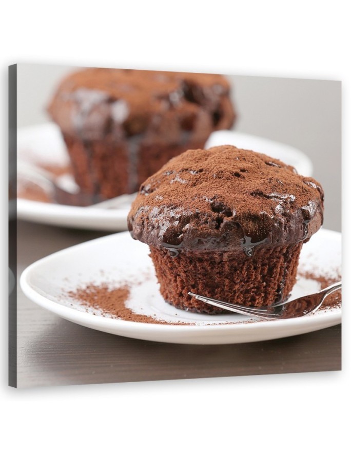 Leinwandbild - Schokomuffins Kuchen | Feeby