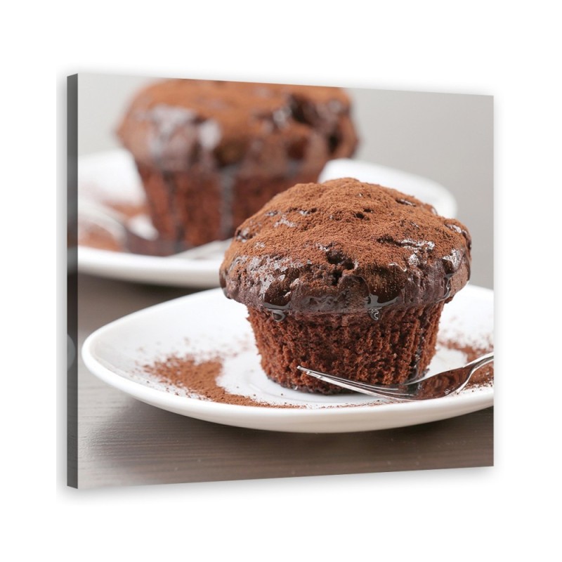 Leinwandbild - Schokomuffins Kuchen | Feeby