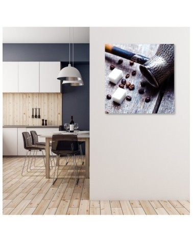 Wandbild für Wohnzimmer - Kaffeekrug und Zucker | Feeby