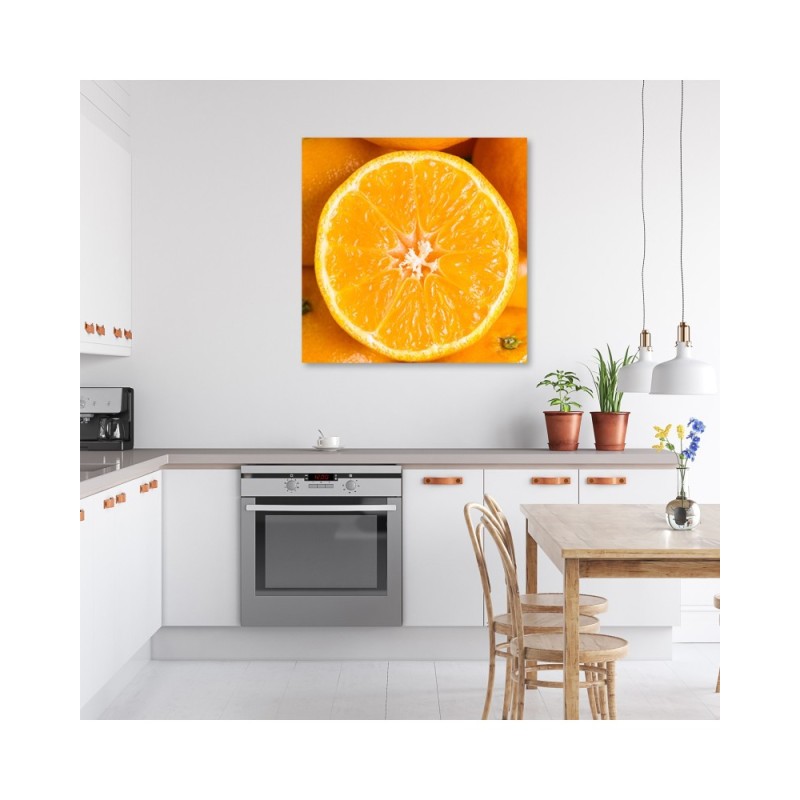 Bild auf Leinwand - Obst Orange Makro | Feeby