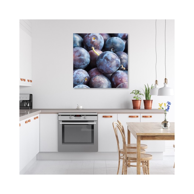 Wandbild für Wohnzimmer - Pflaumen Obst | Feeby
