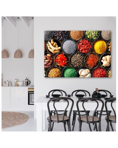 Leinwandbild - Kräuter Gewürze für die Küche | Feeby