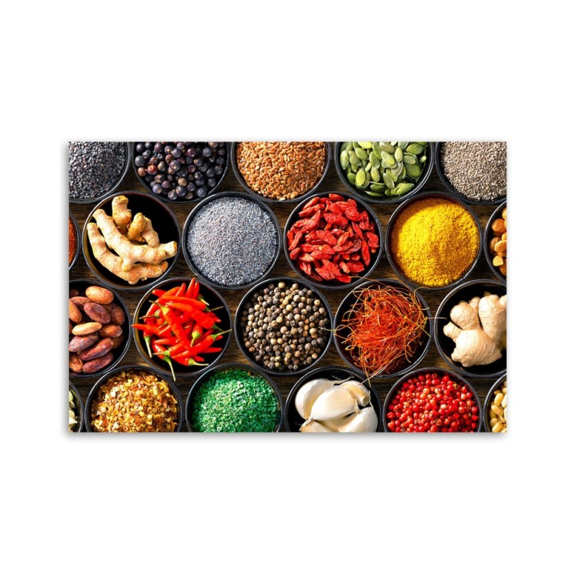 Leinwandbild - Kräuter Gewürze für die Küche | Feeby