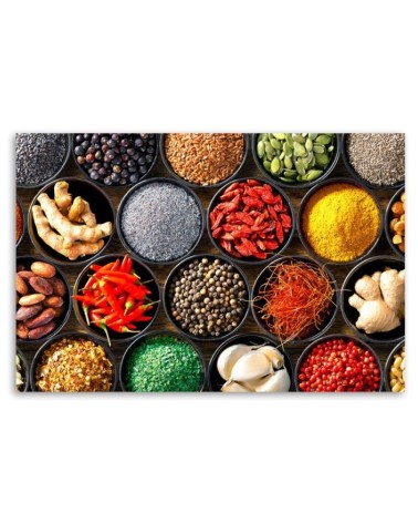 Leinwandbild - Kräuter Gewürze für die Küche | Feeby