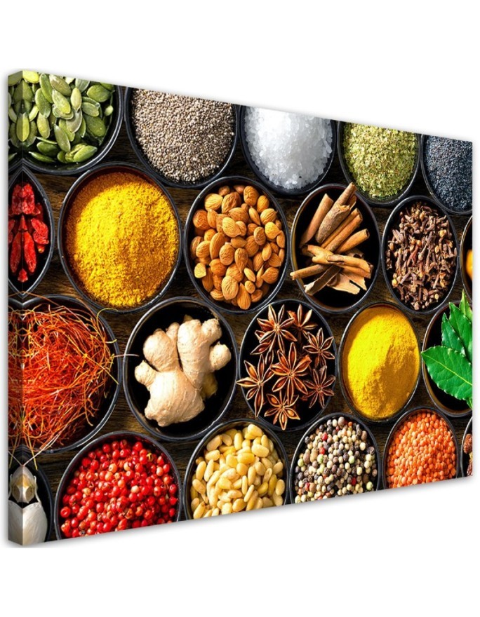 Bild auf Leinwand - Kräuter Gewürze für die Küche | Feeby