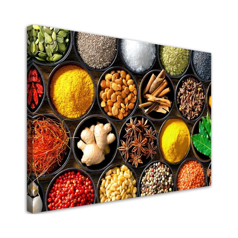Bild auf Leinwand - Kräuter Gewürze für die Küche | Feeby