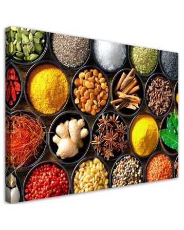 Bild auf Leinwand - Kräuter Gewürze für die Küche | Feeby