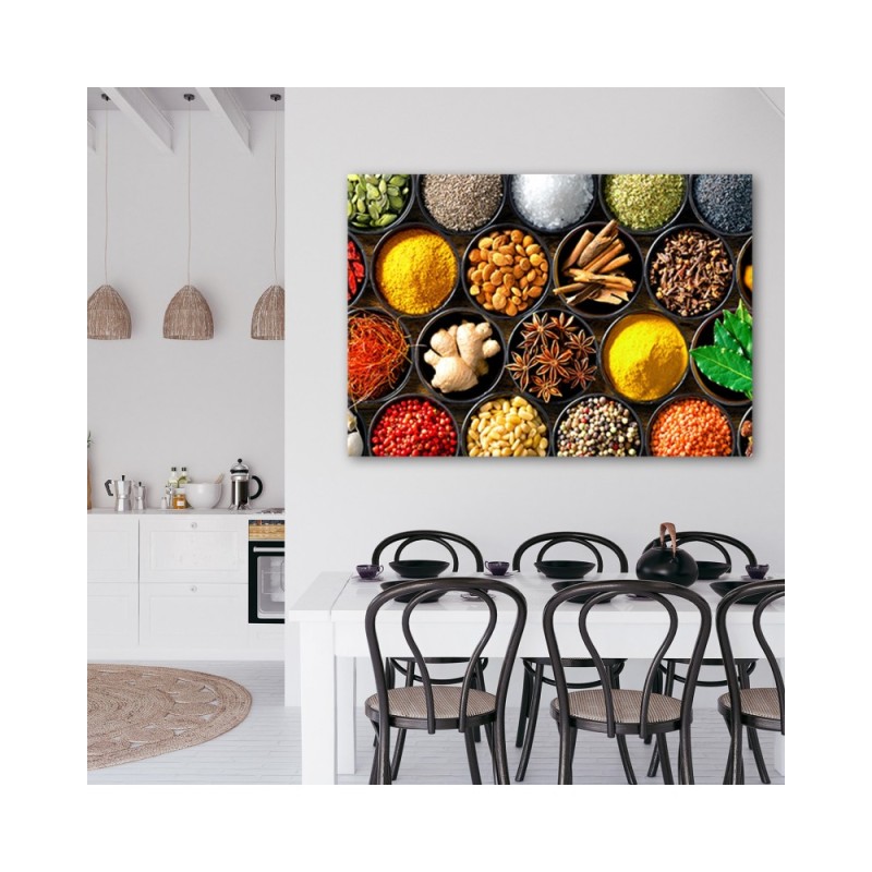 Bild auf Leinwand - Kräuter Gewürze für die Küche | Feeby