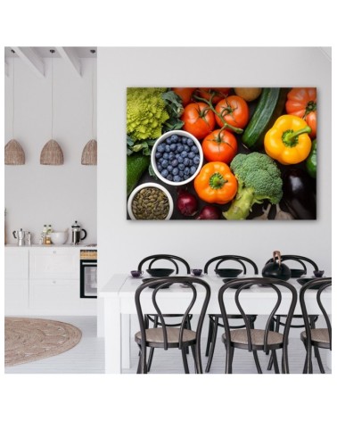Leinwandbild modern - Frisches Gemüse und Früchte | Feeby