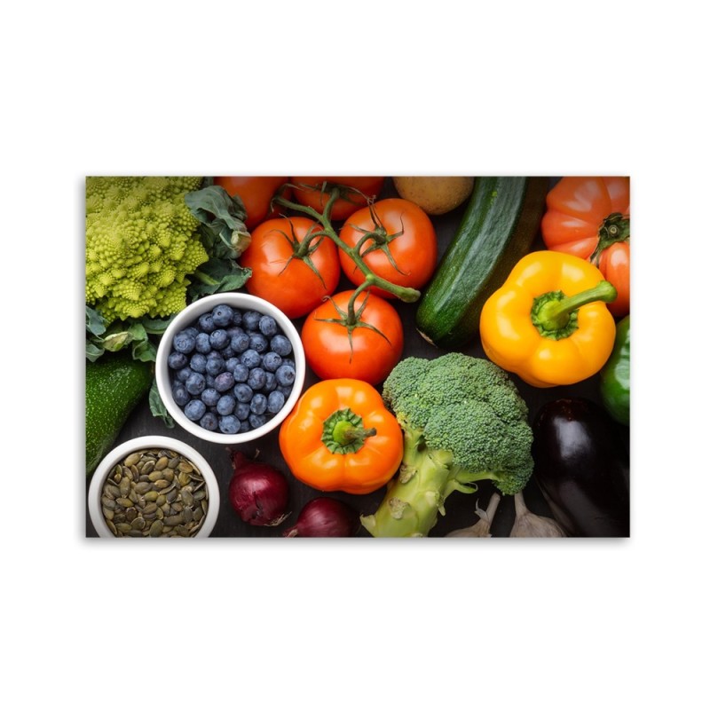 Leinwandbild modern - Frisches Gemüse und Früchte | Feeby