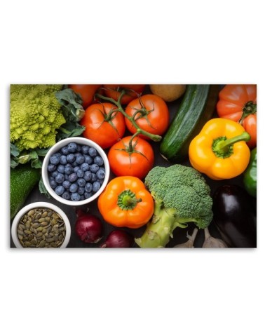 Leinwandbild modern - Frisches Gemüse und Früchte | Feeby