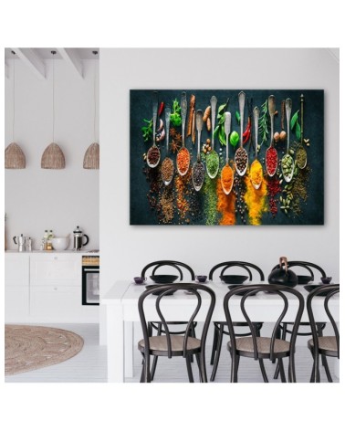 Leinwandbild - Kräuter Gewürze für die Küche | Feeby