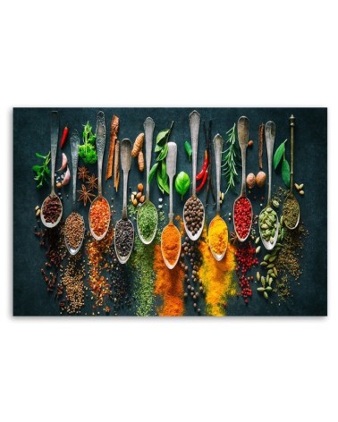 Leinwandbild - Kräuter Gewürze für die Küche | Feeby