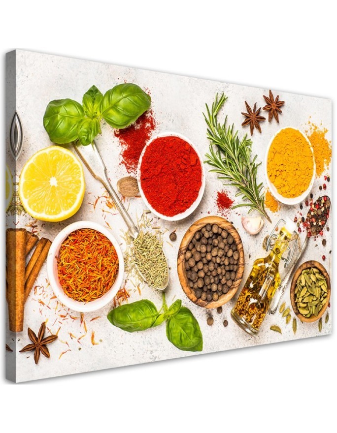 Bild auf Leinwand - Kräuter Gewürze für die Küche | Feeby