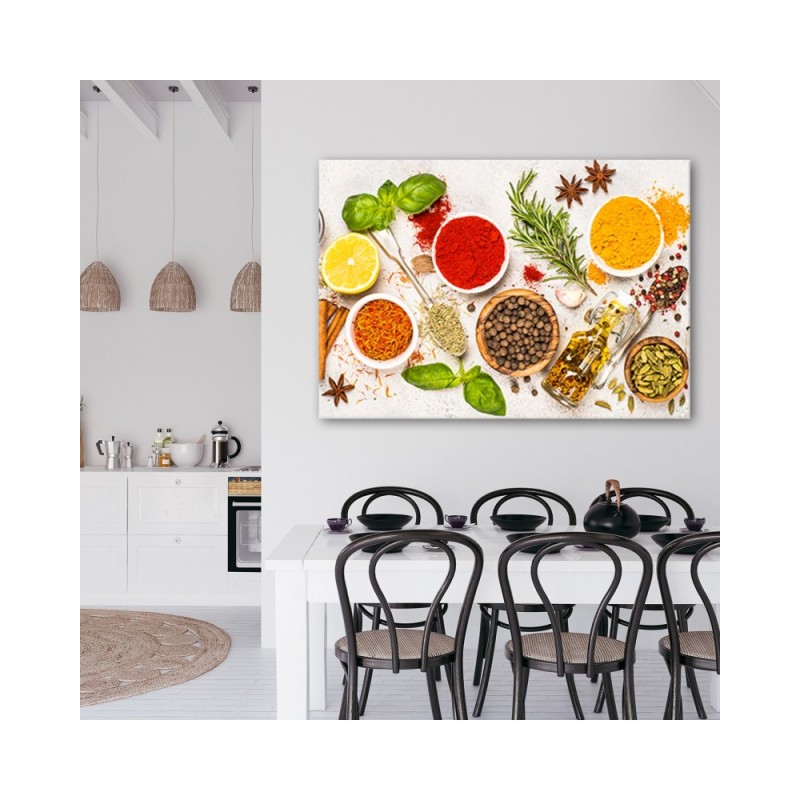 Bild auf Leinwand - Kräuter Gewürze für die Küche | Feeby
