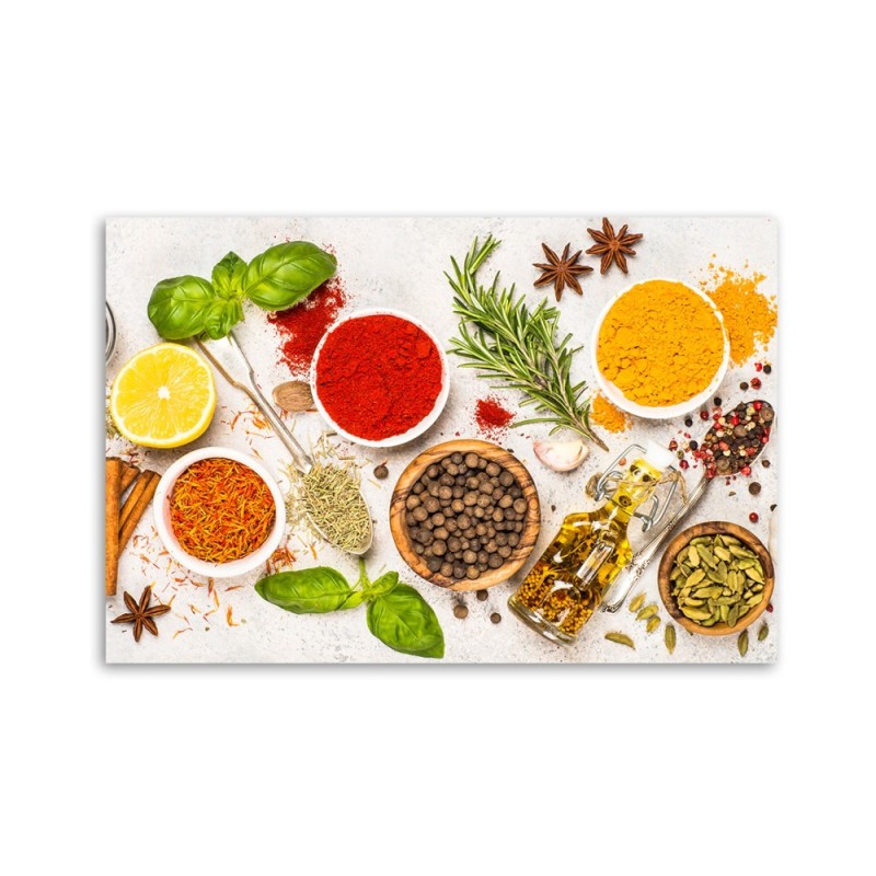 Bild auf Leinwand - Kräuter Gewürze für die Küche | Feeby