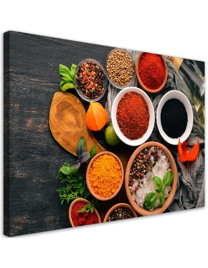 Leinwandbild - Frische Gewürze in der Küche | Feeby