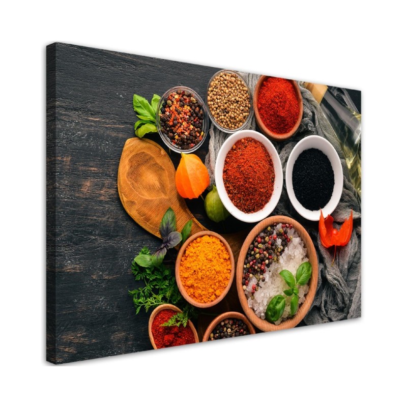 Leinwandbild - Frische Gewürze in der Küche | Feeby